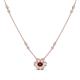 1 - Elira Fine Unseen 0.50 ctw Oval Shape Red Garnet accented Baguette & Round Natural Diamond Floral Necklace 