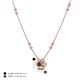 4 - Elira Fine Unseen 0.50 ctw Oval Shape Red Garnet accented Baguette & Round Natural Diamond Floral Necklace 