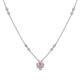 1 - Avira Fine Unseen 0.30 ctw Pear Shape Pink Sapphire accented Round Natural Diamond Floral Necklace 