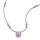 3 - Avira Fine Unseen 0.30 ctw Pear Shape Pink Sapphire accented Round Natural Diamond Floral Necklace 