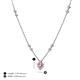 4 - Avira Fine Unseen 0.30 ctw Pear Shape Pink Sapphire accented Round Natural Diamond Floral Necklace 