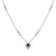 1 - Avira Fine Unseen 0.30 ctw Pear Shape Blue Sapphire accented Round Natural Diamond Floral Necklace 