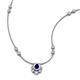 3 - Avira Fine Unseen 0.30 ctw Pear Shape Blue Sapphire accented Round Natural Diamond Floral Necklace 