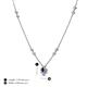 4 - Avira Fine Unseen 0.30 ctw Pear Shape Blue Sapphire accented Round Natural Diamond Floral Necklace 