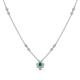 1 - Avira Fine Unseen 0.30 ctw Pear Shape Emerald accented Round Natural Diamond Floral Necklace 