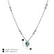 4 - Avira Fine Unseen 0.30 ctw Pear Shape Emerald accented Round Natural Diamond Floral Necklace 