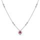 1 - Avira Fine Unseen 0.30 ctw Pear Shape Ruby accented Round Natural Diamond Floral Necklace 