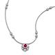 3 - Avira Fine Unseen 0.30 ctw Pear Shape Ruby accented Round Natural Diamond Floral Necklace 