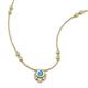 3 - Avira Fine Unseen 0.40 ctw Pear Shape Blue Topaz accented Round Natural Diamond Floral Necklace 