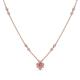 1 - Avira Fine Unseen 0.40 ctw Pear Shape Pink Tourmaline accented Round Natural Diamond Floral Necklace 