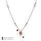 4 - Avira Fine Unseen 0.40 ctw Pear Shape Pink Tourmaline accented Round Natural Diamond Floral Necklace 