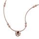 3 - Avira Fine Unseen 0.45 ctw Pear Shape Red Garnet accented Round Natural Diamond Floral Necklace 