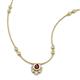 3 - Avira Fine Unseen 0.40 ctw Pear Shape Rhodolite Garnet accented Round Natural Diamond Floral Necklace 