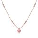 1 - Avira Fine Unseen 0.30 ctw Pear Shape Pink Sapphire accented Round Natural Diamond Floral Necklace 