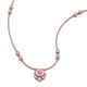 3 - Avira Fine Unseen 0.30 ctw Pear Shape Pink Sapphire accented Round Natural Diamond Floral Necklace 