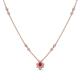 1 - Avira Fine Unseen 0.30 ctw Pear Shape Ruby accented Round Natural Diamond Floral Necklace 