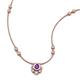 3 - Avira Fine Unseen 0.35 ctw Pear Shape Amethyst accented Round Natural Diamond Floral Necklace 