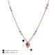 4 - Avira Fine Unseen 0.35 ctw Pear Shape Amethyst accented Round Natural Diamond Floral Necklace 