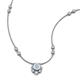 3 - Avira Fine Unseen 0.35 ctw Pear Shape Aquamarine accented Round Natural Diamond Floral Necklace 