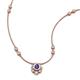 3 - Avira Fine Unseen 0.35 ctw Pear Shape Iolite accented Round Natural Diamond Floral Necklace 