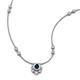 3 - Avira Fine Unseen 0.40 ctw Pear Shape London Blue Topaz accented Round Natural Diamond Floral Necklace 