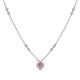 1 - Avira Fine Unseen 0.40 ctw Pear Shape Pink Tourmaline accented Round Natural Diamond Floral Necklace 