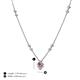 4 - Avira Fine Unseen 0.40 ctw Pear Shape Pink Tourmaline accented Round Natural Diamond Floral Necklace 