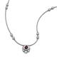 3 - Avira Fine Unseen 0.45 ctw Pear Shape Red Garnet accented Round Natural Diamond Floral Necklace 