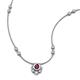 3 - Avira Fine Unseen 0.40 ctw Pear Shape Rhodolite Garnet accented Round Natural Diamond Floral Necklace 