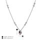 4 - Avira Fine Unseen 0.40 ctw Pear Shape Rhodolite Garnet accented Round Natural Diamond Floral Necklace 