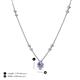 4 - Avira Fine Unseen 0.40 ctw Pear Shape Tanzanite accented Round Natural Diamond Floral Necklace 