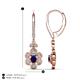 4 - Naira Fine Unseen 1.00 ctw Oval Shape Blue Sapphire accented Round & Baguette Natural Diamond Floral Dangle Earrings 