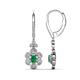 1 - Naira Fine Unseen 0.90 ctw Oval Shape Emerald accented Round & Baguette Natural Diamond Floral Dangle Earrings 