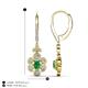 4 - Naira Fine Unseen 0.90 ctw Oval Shape Emerald accented Round & Baguette Natural Diamond Floral Dangle Earrings 
