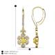 4 - Naira Fine Unseen 1.15 ctw Oval Shape Yellow Sapphire accented Round & Baguette Natural Diamond Floral Dangle Earrings 