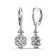 3 - Naira Fine Unseen 0.85 ctw Oval Shape Natural Diamond accented Round & Baguette Diamond Floral Dangle Earrings 