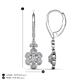 4 - Naira Fine Unseen 0.85 ctw Oval Shape Natural Diamond accented Round & Baguette Diamond Floral Dangle Earrings 