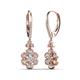 3 - Naira Fine Unseen 0.85 ctw Oval Shape Natural Diamond accented Round & Baguette Diamond Floral Dangle Earrings 