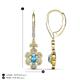 4 - Naira Fine Unseen 0.95 ctw Oval Shape Blue Topaz accented Round & Baguette Natural Diamond Floral Dangle Earrings 
