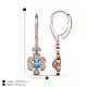 4 - Naira Fine Unseen 0.95 ctw Oval Shape Blue Topaz accented Round & Baguette Natural Diamond Floral Dangle Earrings 
