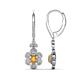 1 - Naira Fine Unseen 0.90 ctw Oval Shape Citrine accented Round & Baguette Natural Diamond Floral Dangle Earrings 