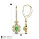4 - Naira Fine Unseen 0.95 ctw Oval Shape Green Garnet accented Round & Baguette Natural Diamond Floral Dangle Earrings 