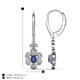 4 - Naira Fine Unseen 0.90 ctw Oval Shape Iolite accented Round & Baguette Natural Diamond Floral Dangle Earrings 