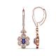 1 - Naira Fine Unseen 0.90 ctw Oval Shape Iolite accented Round & Baguette Natural Diamond Floral Dangle Earrings 