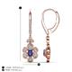 4 - Naira Fine Unseen 0.90 ctw Oval Shape Iolite accented Round & Baguette Natural Diamond Floral Dangle Earrings 