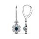 1 - Naira Fine Unseen 0.95 ctw Oval Shape London Blue Topaz accented Round & Baguette Natural Diamond Floral Dangle Earrings 