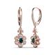 3 - Naira Fine Unseen 0.95 ctw Oval Shape London Blue Topaz accented Round & Baguette Natural Diamond Floral Dangle Earrings 