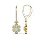 1 - Naira Fine Unseen 0.75 ctw Oval Shape Opal accented Round & Baguette Natural Diamond Floral Dangle Earrings 
