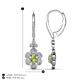 4 - Naira Fine Unseen 0.75 ctw Oval Shape Peridot accented Round & Baguette Natural Diamond Floral Dangle Earrings 
