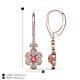 4 - Naira Fine Unseen 0.90 ctw Oval Shape Pink Tourmaline accented Round & Baguette Natural Diamond Floral Dangle Earrings 